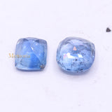 Buy 2 Pcs Natural Blue Sapphire Cushion Faceted Cut Chakra Healing Loose Gemstone For Making Jewelry