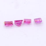 4 pcs Precious Ruby Square & Rectangle Shaped Faceted Gemstone Healing Loose Gemstone For Making Jewelry