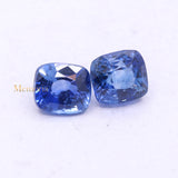 Buy 2 Pcs Natural Blue Sapphire Cushion Faceted Cut Spiritual Healing Loose Gemstone For Making Jewelry