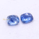 Buy 2 Pcs Natural Blue Sapphire Cushion Faceted Cut Spiritual Healing Loose Gemstone For Making Jewelry