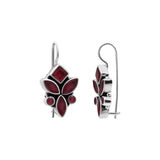 Lab Created Ruby Gemstone 925 Sterling Silver Gold Plated Earring