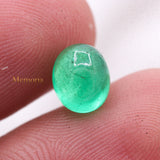 Natural Emerald Oval Cabochon Cut Loose Gemstone 8X7mm Healing Gemstone For Making Jewelry