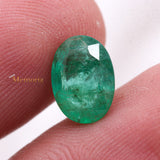 Natural Emerald Oval Faceted Cut Loose Gemstone 11X8mm Healing Gemstone For Making Jewelry