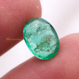 Natural Emerald Oval Faceted Cut Loose Gemstone 10X7mm Healing Gemstone For Making Jewelry