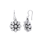 Floral Shape Natural White Topaz 925 Silver Gold Plated Designer Earring