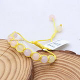 Natural Pink Chalcedony Gemstone Thread Bracelet