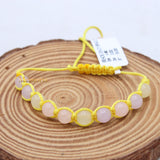 Natural Pink Chalcedony Gemstone Thread Bracelet