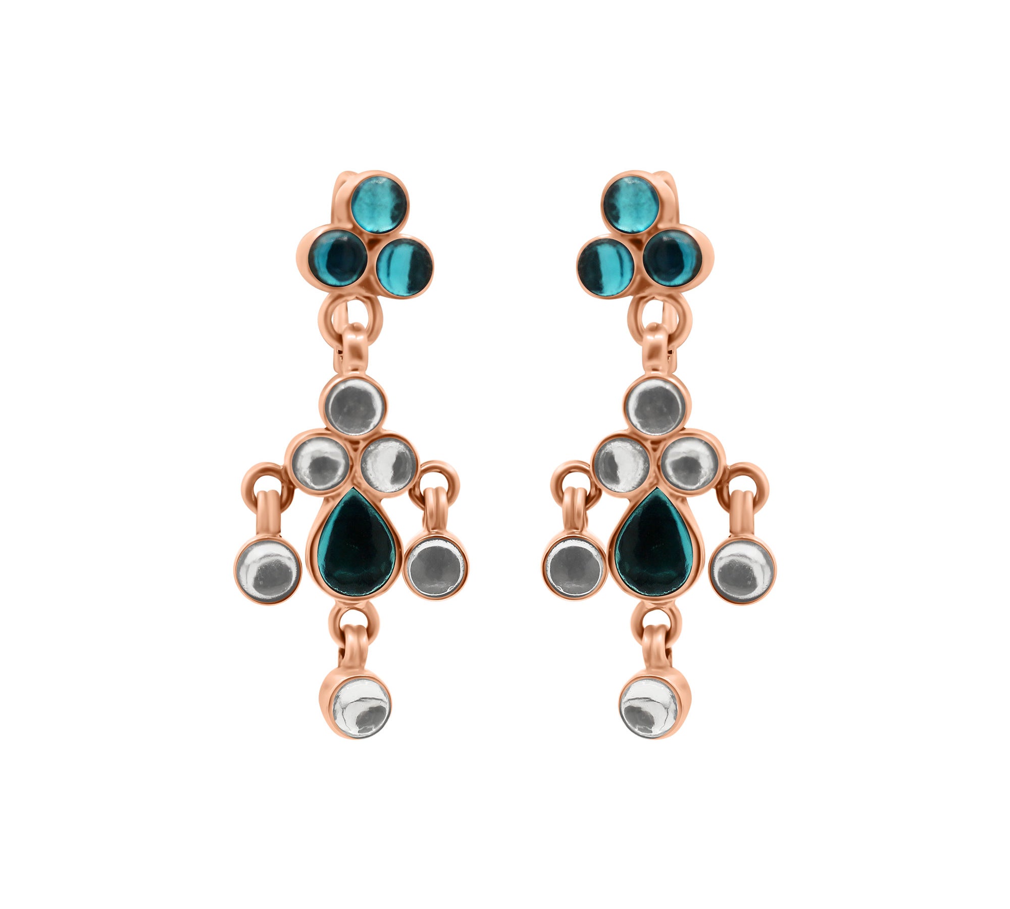 Natural Blue Gemstone 925 Silver Gold Plated Earring