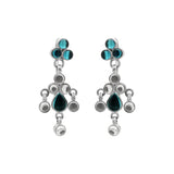 Natural Blue Gemstone 925 Silver Gold Plated Earring