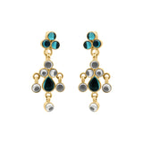 Natural Blue Gemstone 925 Silver Gold Plated Earring