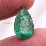 Pear Shaped Natural Emerald Faceted Gemstone 14X9mm Healing Loose Gemstone For Making Jewelry