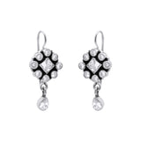 Natural White Topaz Designer 925 Silver Gold Plated Earring