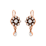 Natural White Topaz Designer 925 Silver Gold Plated Earring