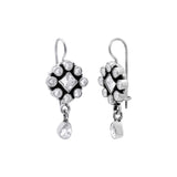 Natural White Topaz Designer 925 Silver Gold Plated Earring