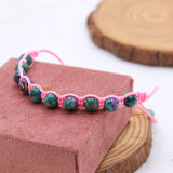 Natural Ruby Zoisite Gemstone Thread Bracelet