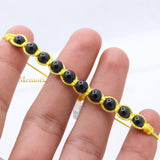 Natural Black Onyx Gemstone Thread Bracelet