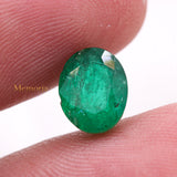 Loose Gemstone Natural Emerald Oval Faceted Cut 9X7mm Healing Gemstone For Making Jewelry