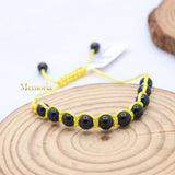 Natural Black Onyx Gemstone Thread Bracelet