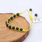 Natural Black Onyx Gemstone Thread Bracelet