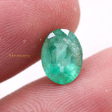 Loose Gemstone Natural Emerald Oval Faceted Cut 9X6mm Healing Gemstone For Making Jewelry