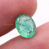 Loose Gemstone Natural Emerald Oval Faceted Cut 9X6mm Healing Gemstone For Making Jewelry