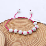 Natural Howlite Gemstone Thread Bracelet