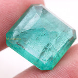 Natural Emerald Square Faceted Cut Gemstone 16X16mm Healing Loose Gemstone For Making Jewelry