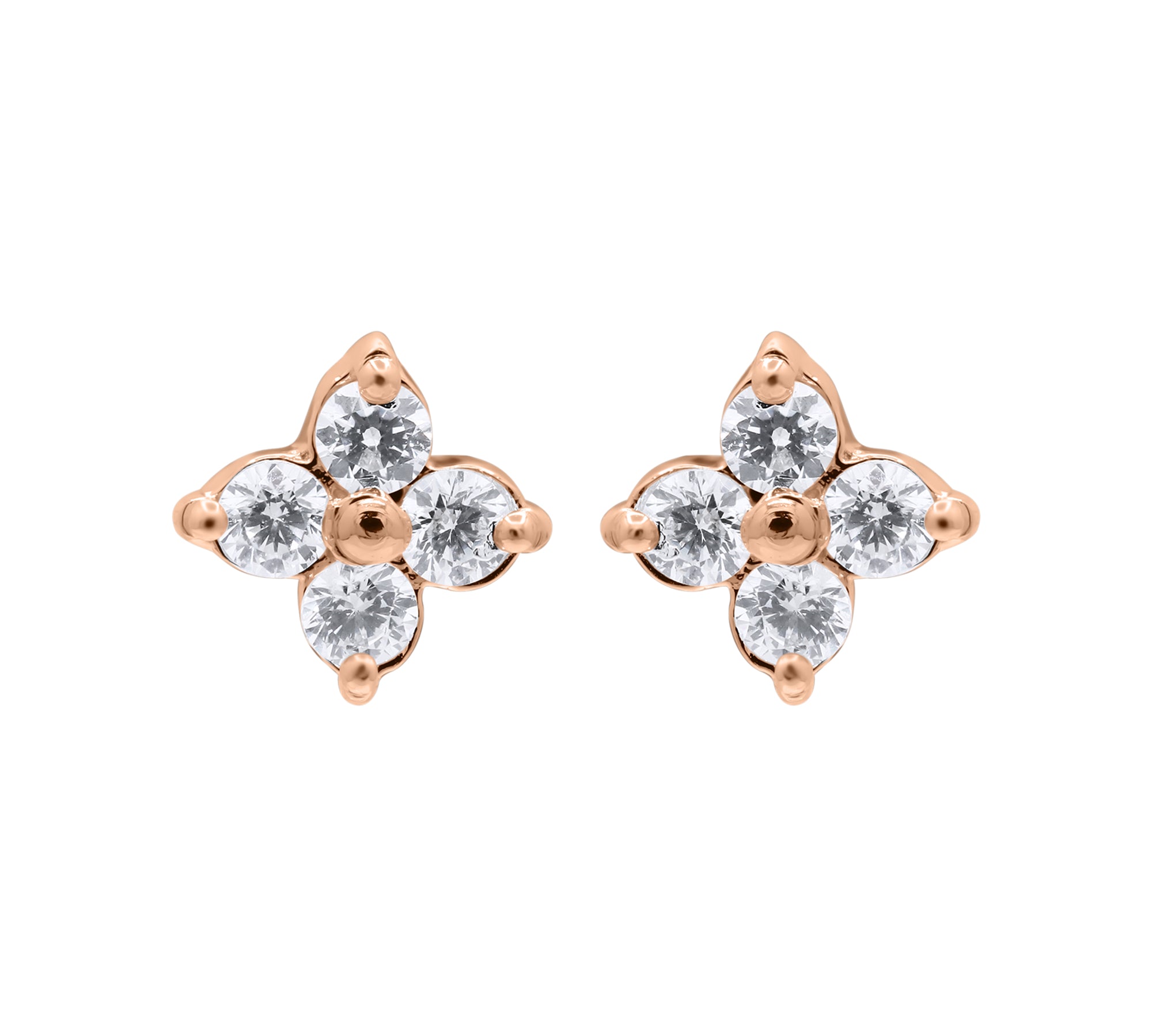 925 Sterling Silver Floral Cubic Zircon Stud Earring