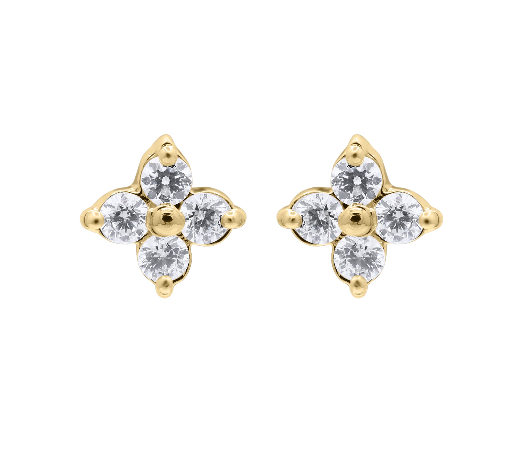 925 Sterling Silver Floral Cubic Zircon Stud Earring