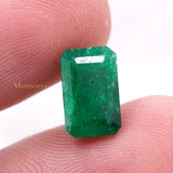 Natural Emerald Rectangle Shaped Faceted Gemstone 11X7mm Healing Loose Gemstone For Making Jewelry