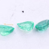 3 Pcs Natural Emerald Pear & Oval Shaped Faceted Gemstone 9X6mm Healing Loose Gemstone For Making Jewelry