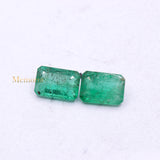 Natural Emerald Rectangle Shaped Faceted Pair Gemstone 7X5mm Healing Loose Gemstone For Making Jewelry