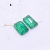 Natural Emerald Rectangle Shaped Faceted Pair Gemstone 7X5mm Healing Loose Gemstone For Making Jewelry