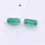 Natural Emerald Rectangle Shaped Faceted Pair Gemstone 7X5mm Healing Loose Gemstone For Making Jewelry