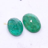 Best Quality Natural Emerald Oval Shaped Faceted 2 Pcs Gemstone 10X7mm Healing Loose Gemstone For Making Jewelry