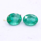 Best Quality Natural Emerald Oval Shaped Faceted 2 Pcs Gemstone 9X10mm Healing Loose Gemstone For Making Jewelry