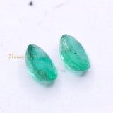 Best Quality Natural Emerald Oval Shaped Faceted 2 Pcs Gemstone 9X10mm Healing Loose Gemstone For Making Jewelry