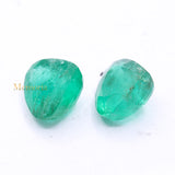 High Quality Emerald Pear Shaped Faceted 2 Pcs Gemstone 12X13mm Healing Loose Gemstone For Making Jewelry