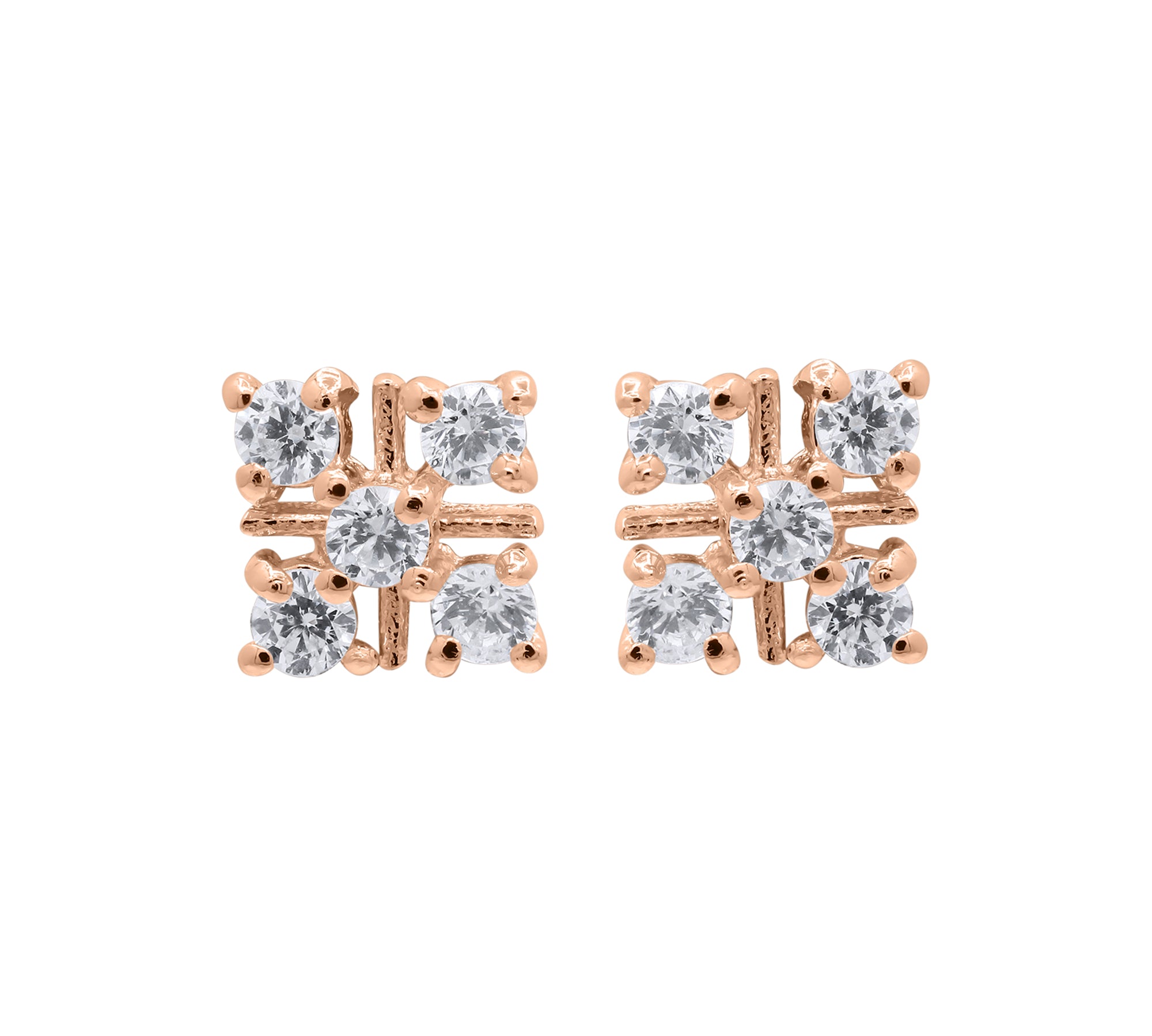 Floral Cubic Cubic Zircon 925 Sterling Silver Stud Earring