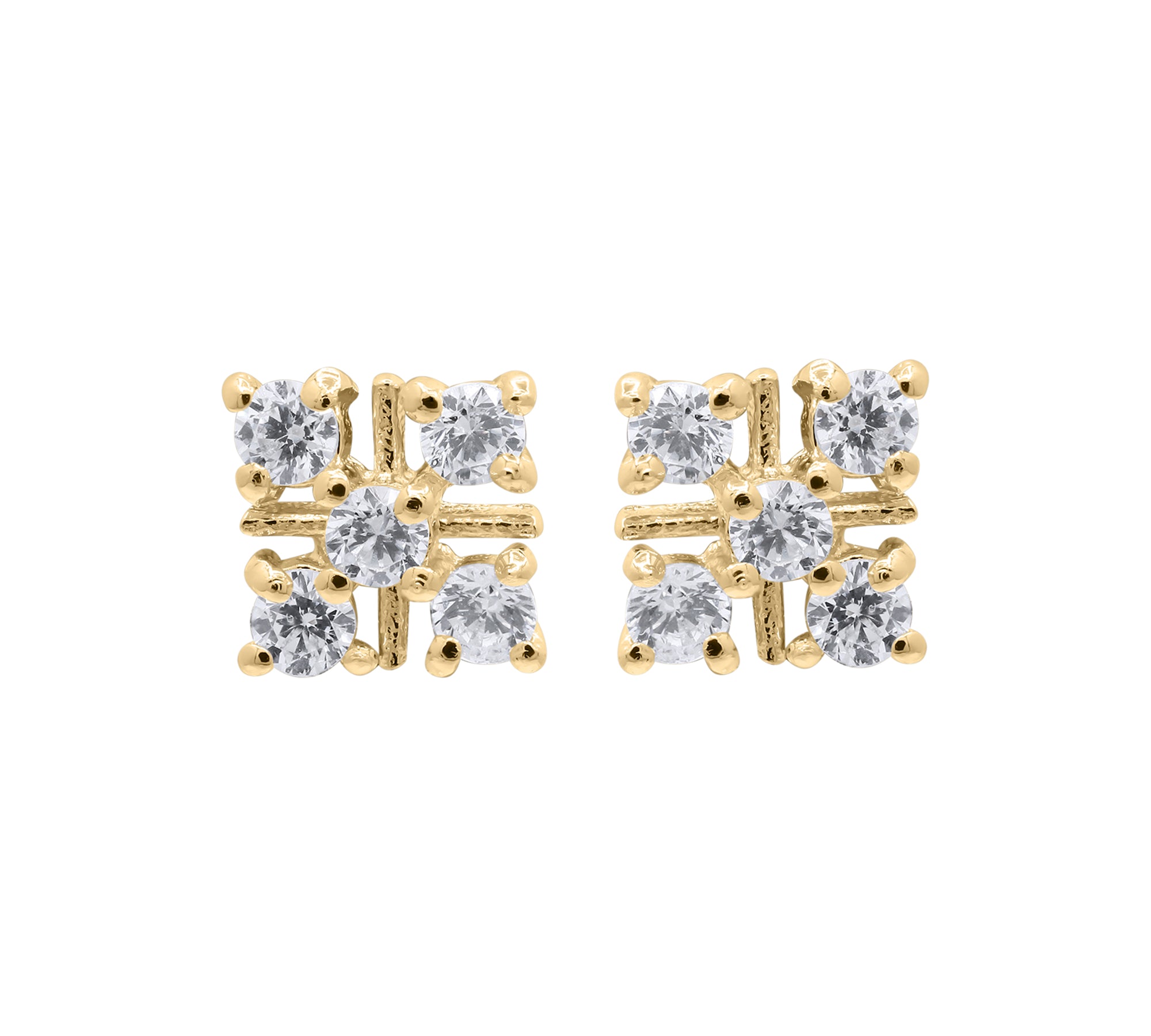 Floral Cubic Cubic Zircon 925 Sterling Silver Stud Earring