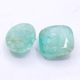 Natural Emerald Oval & Cushion Shaped Faceted 2 Pcs Gemstone Healing Loose Gemstone For Making Jewelry