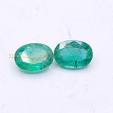 Genuine Natural Emerald Oval Shaped Faceted 2 Pcs Gemstone 9X6mm Healing Loose Gemstone For Making Jewelry