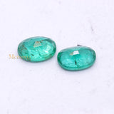 Genuine Natural Emerald Oval Shaped Faceted 2 Pcs Gemstone 9X6mm Healing Loose Gemstone For Making Jewelry