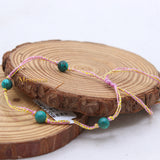 Natural Turquoise Gemstone Thread Bracelet