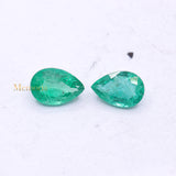 Natural Emerald Pear Shaped Faceted 2 Pcs Gemstone 8X5mm Healing Loose Gemstone For Making Jewelry