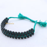 Natural Black Onyx Gemstone Thread Bracelet