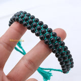 Natural Black Onyx Gemstone Thread Bracelet