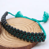 Natural Black Onyx Gemstone Thread Bracelet