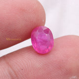 Natural Ruby Oval Shaped Faceted Gemstone 9X7mm Healing Loose Gemstone For Making Jewelry