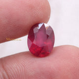 Natural Ruby Oval Shaped Faceted Gemstone 11X9mm Healing Loose Gemstone For Making Jewelry